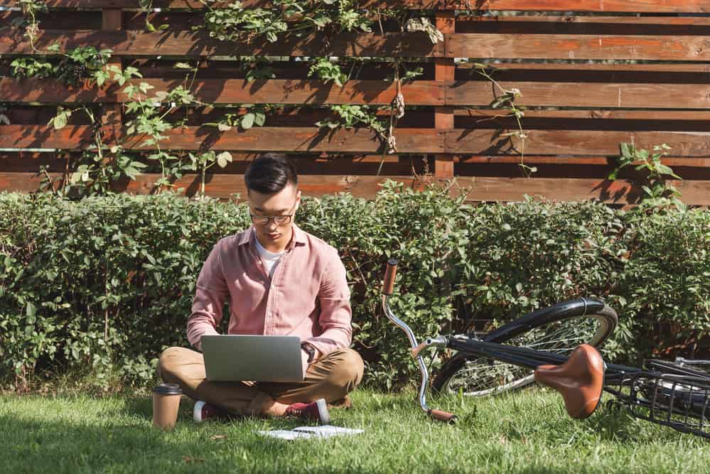 Man working remotely